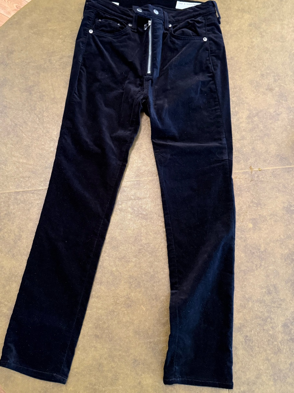 rag & bone Black Skinny Velvet Jeans